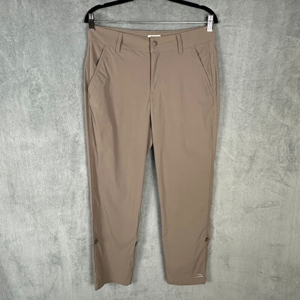 LL Bean Access Trail Pants Womens 10 Petite Brown Straight Leg Hiking Outdoor